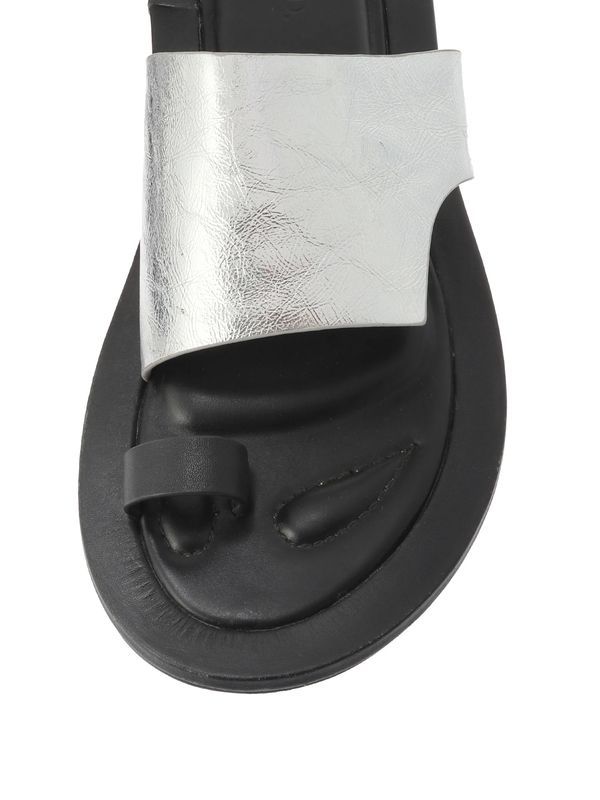 FOOT CUSHION FLAT SANDAL / フットクッションフラットサンダル (シルバー) 軽量ソール