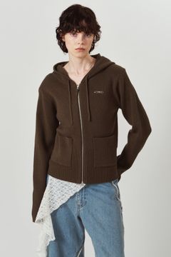 ニットパーカー (ブラウン) hooded knit parka (Brown) / 26AW