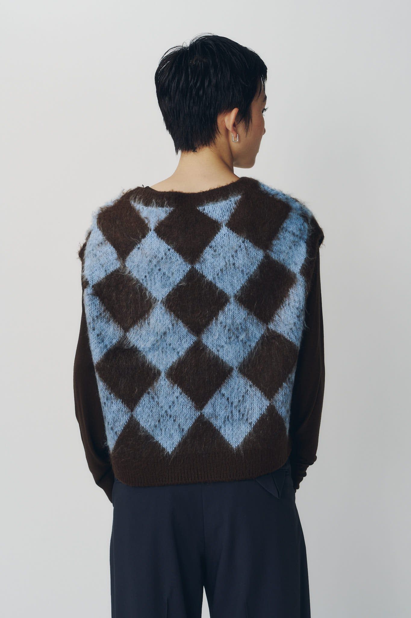 アーガイルニットベスト (ブラウン) argyle knit vest (Brown) / 26AW