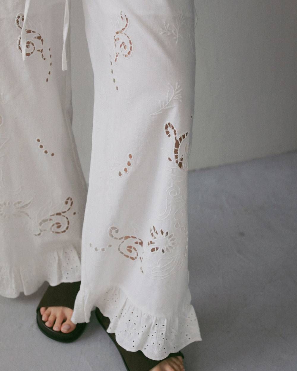 カットワーク レースパンツ (ホワイト) Cutwork Lace Pants (White) / 27SS