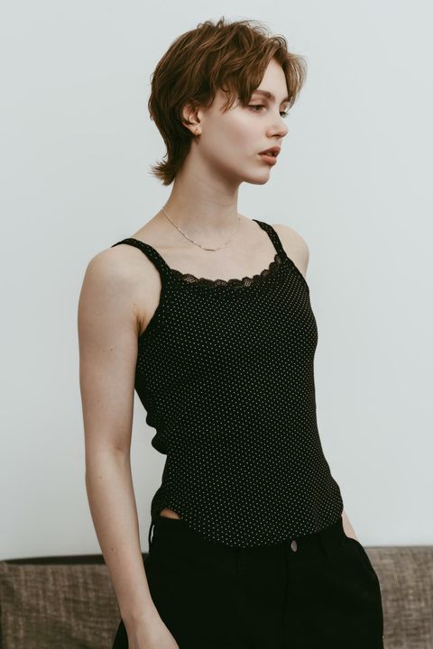 レースディテール キャミソール (ドット) lace detail camisole (Dot) /  26SS
