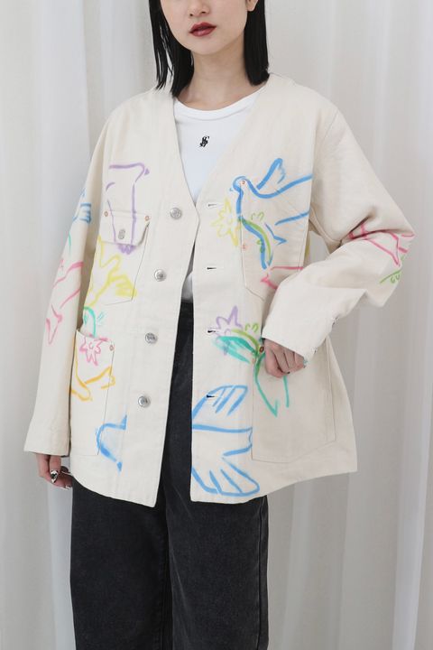 THE WORK JEAN JACKET / ワークデニムジャケット / レディース (ホワイトダヴフラワー)