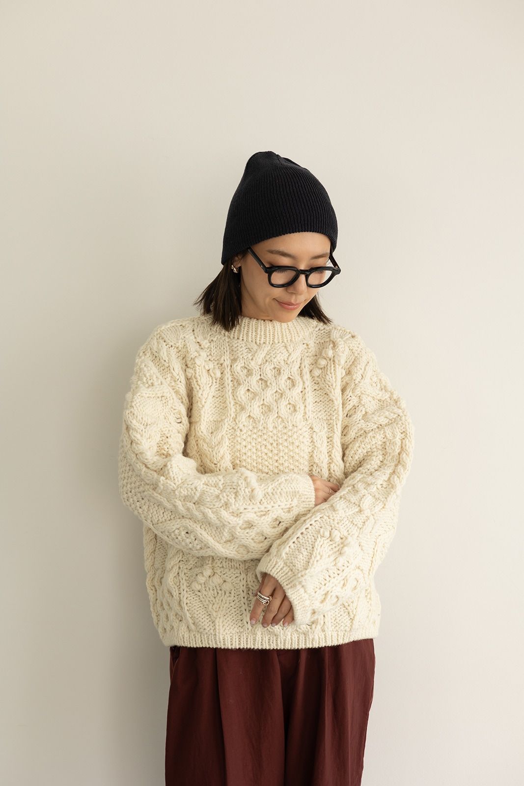 cavezarosso　パッチワークライクハンドニット cavezarosso カベサロッソ | November new item. ⚫︎パッチ