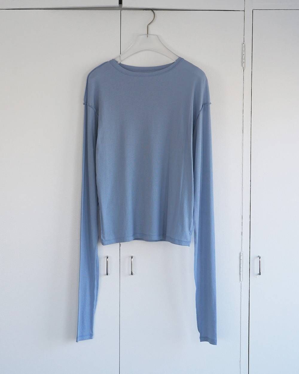 Sheer Long T-Shirts (I/blue) / シアーロングスリーブ Tシャツ (アイスブルー) / 26SS
