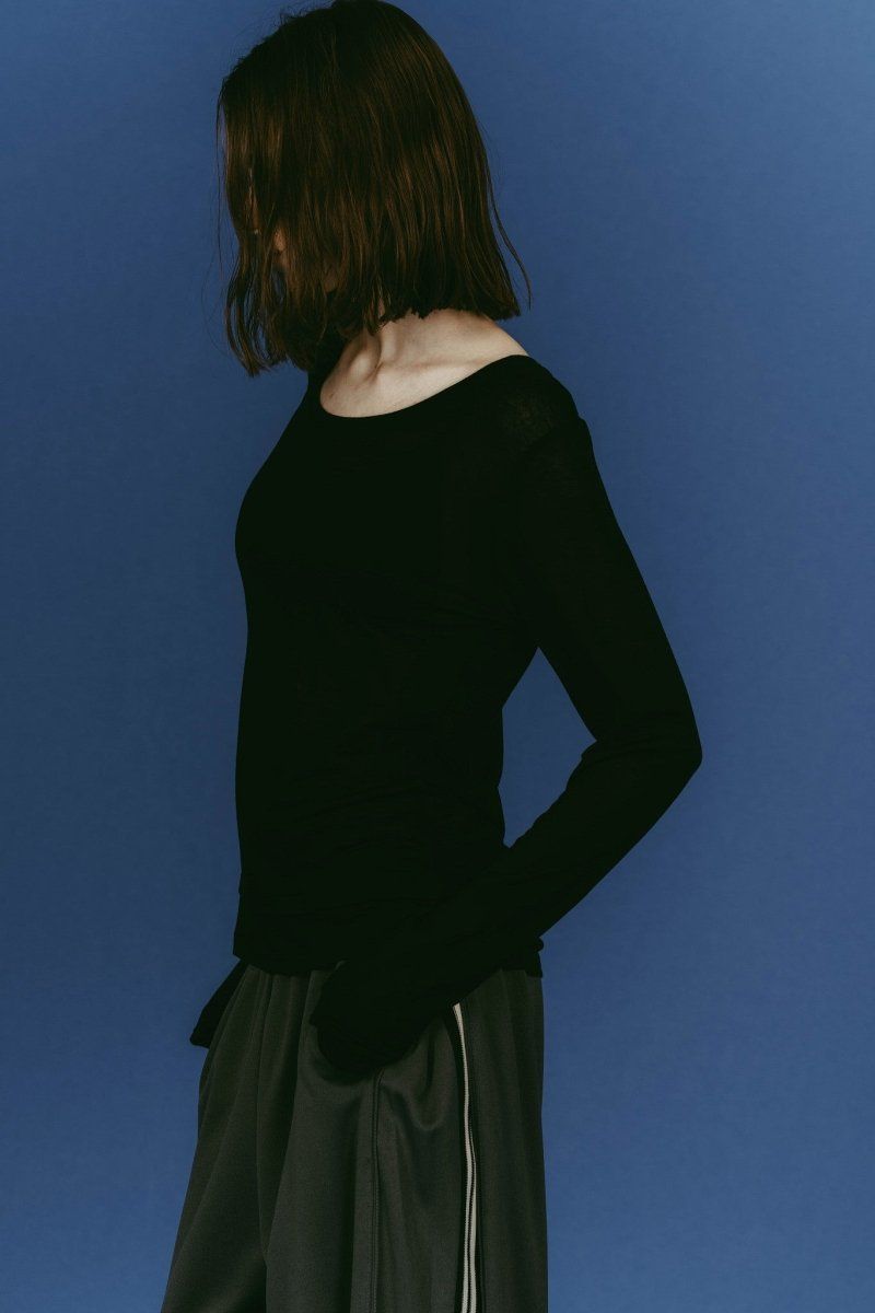 round neck layered top (Black) / ラウンドネックレイヤードトップス (ブラック) / 26SS