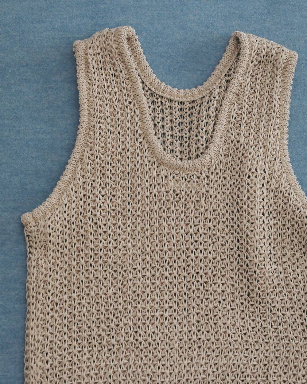 ペーパーヤーン ニットベスト (ベージュ) Paperyarn Knit Vest (Beige) / 27SS