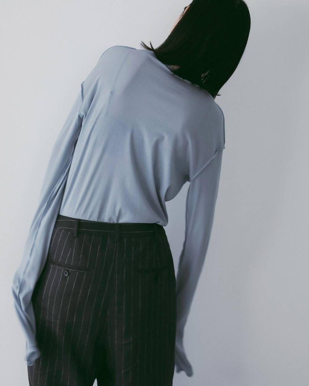 Sheer Long T-Shirts (I/blue) / シアーロングスリーブ Tシャツ (アイスブルー) / 26SS