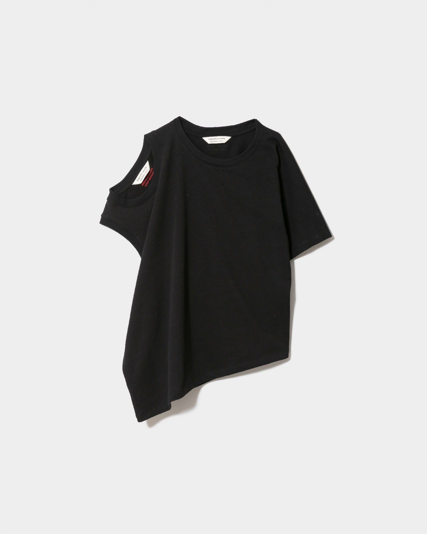 suvin compact jersey two way neck T-shirt / 2ウェイネックTシャツ (ブラック)