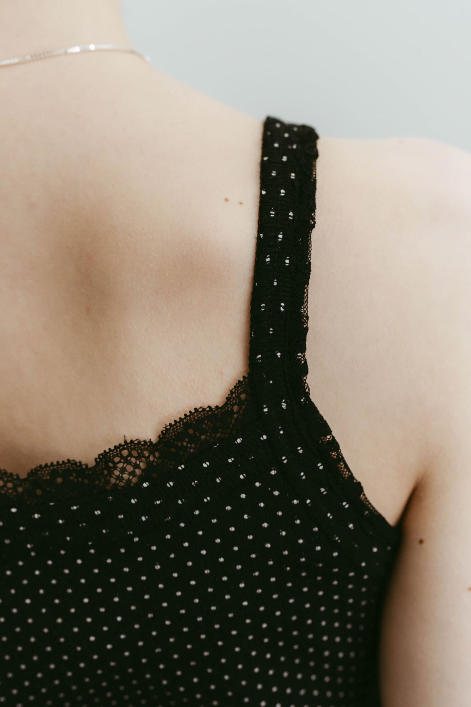 レースディテール キャミソール (ドット) lace detail camisole (Dot) /  26SS