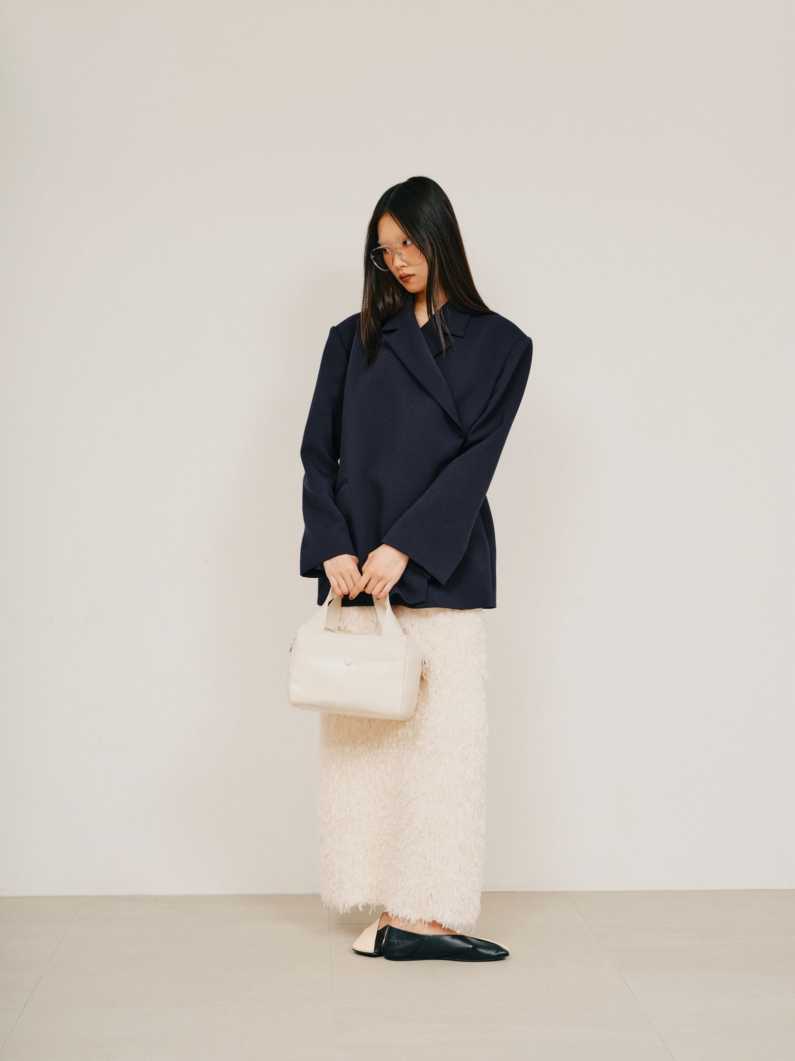 Feather slit skirt / フェザースリットスカート (ホワイト) / 25AW