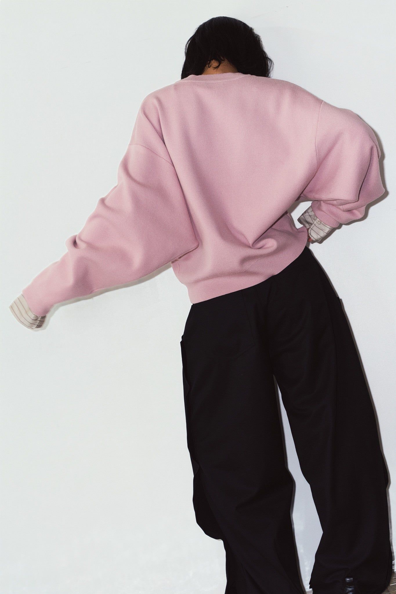 【UNISEXサイズ】2ウェイ ノームコア ニット (ピンク) 2way cuffs normcore knit(unisex) (Pink) / 26AW