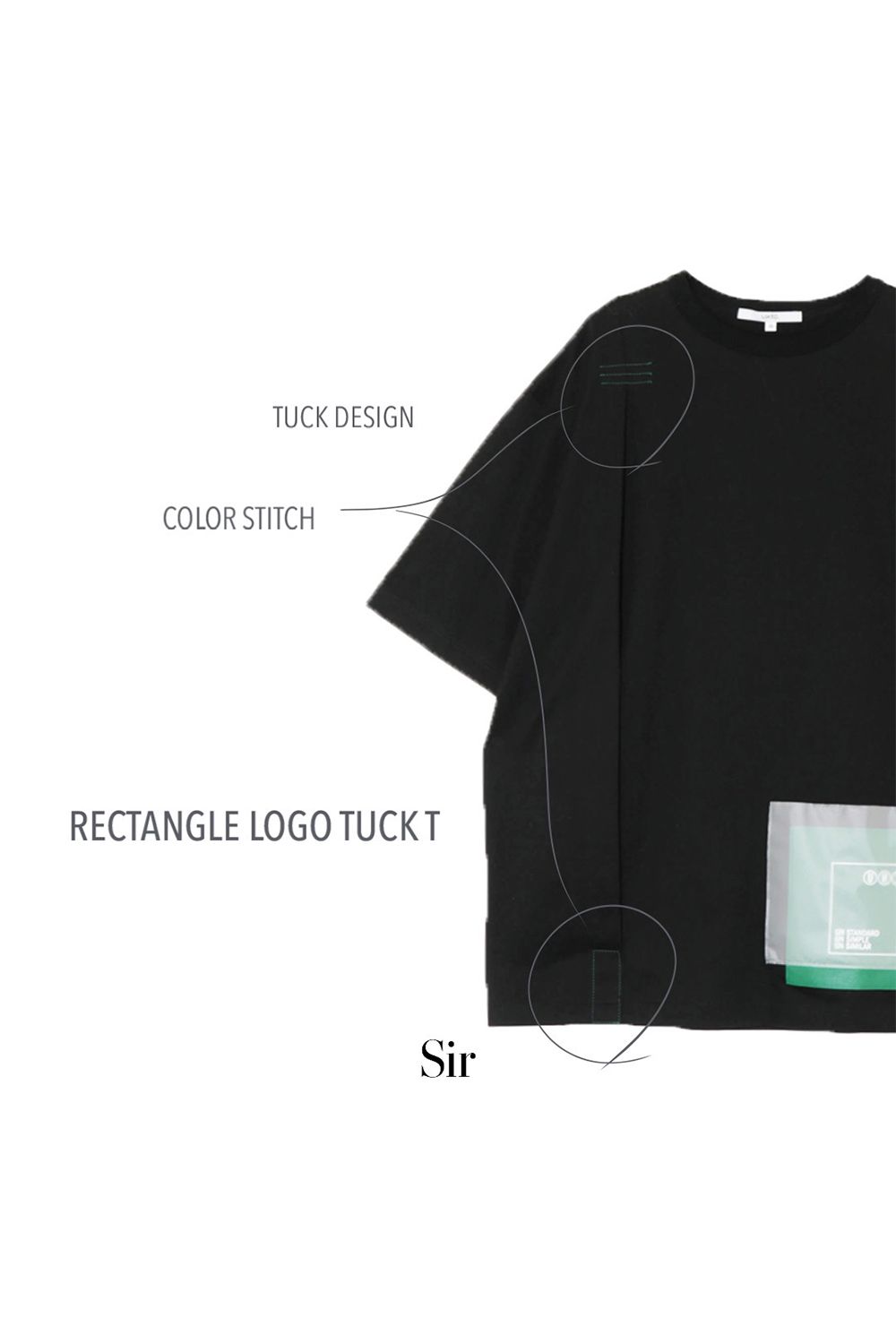 UN3D. - RECTANGLE LOGO TUCK T / レクタングルロゴタックTシャツ