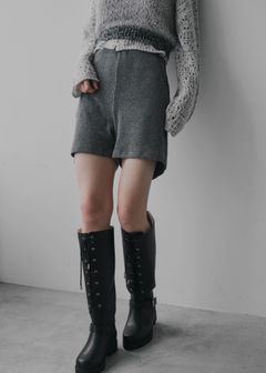 pocket piece name brushed rib S/PT / ブラッシュドリブショートパンツ (チャコール) / 25AW /