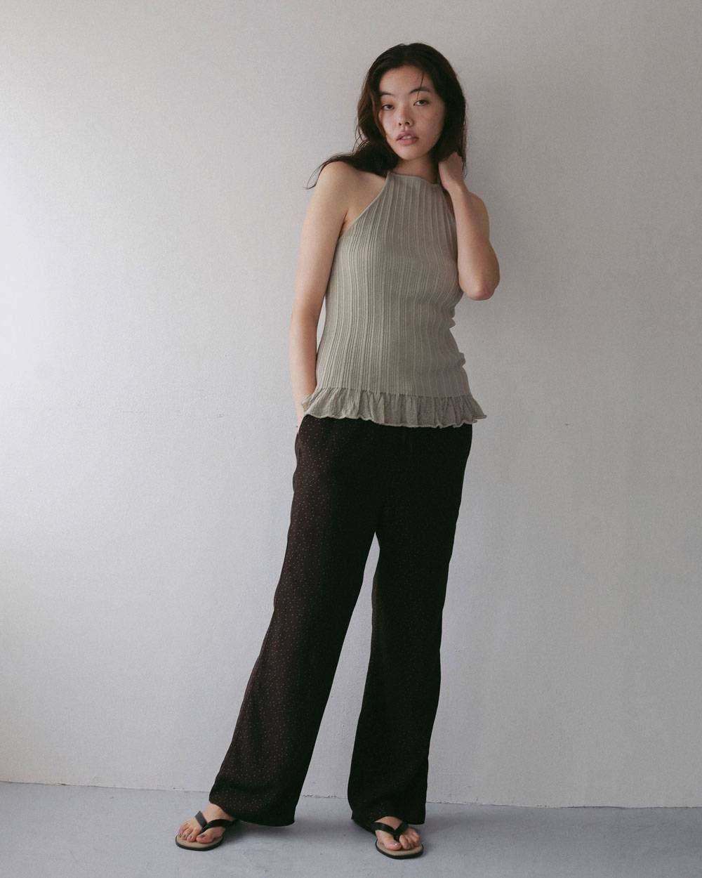 ドットジャガード ラフパンツ (ブラウン) Dotjacquard Rough Pants (Brown) / 27SS