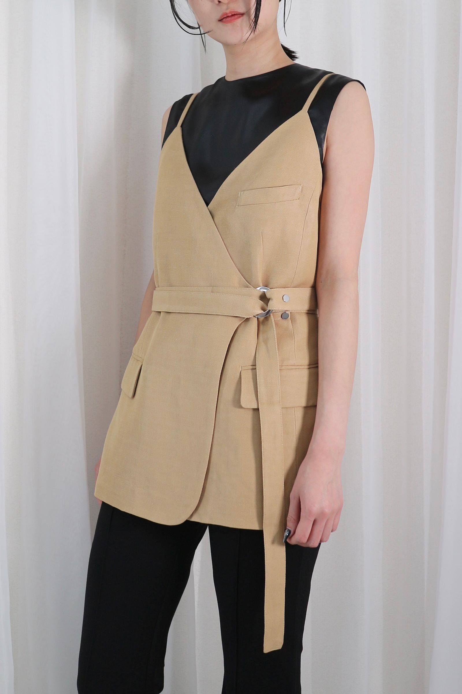 CINOH - LINEN GILET / リネンジレ (ベージュ) | Sir online