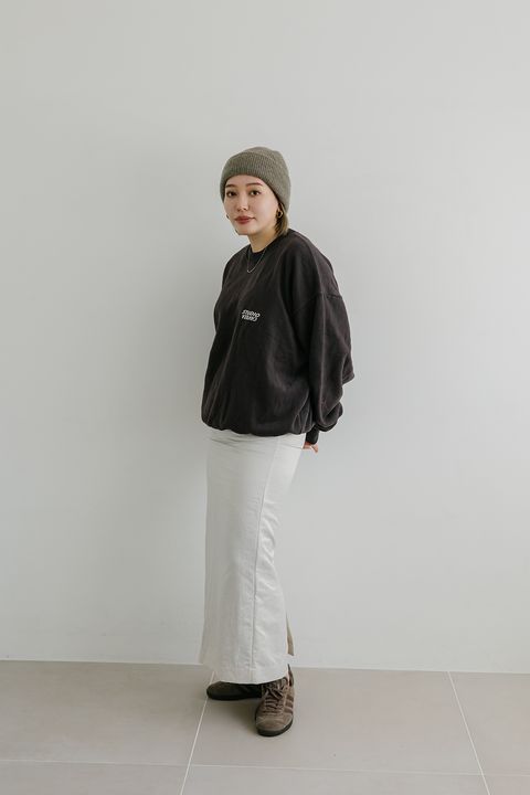 Trutus biancarra 80s レザー ニット スウェット セーター トップス 