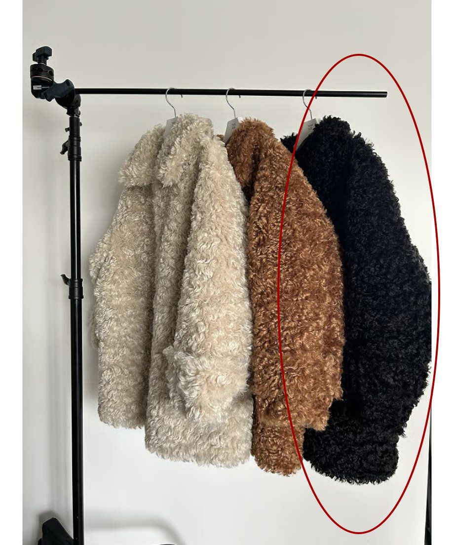 Vintage Like Fake Mouton Reversible Coat (ブラック) / ヴィンテージライクムートン リバーシブルファーコート / エコファー / フェイクファー