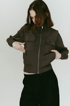 pocket zip up knit (Gray) / ポケットジップアップニット (グレー) / 26SS