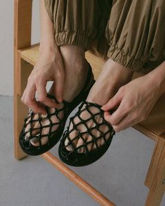 フラットシューズサンダル (ブラック) Braid Flat Shoes (Black) / 27SS