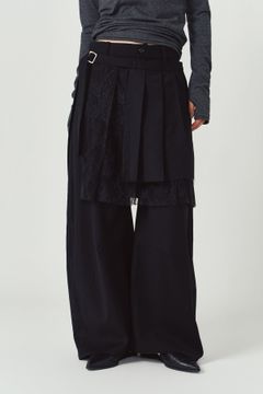 プリーツスカートパンツ (ブラック) pleated skirt pants (Black) / 26AW