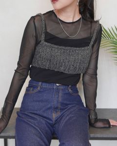 【25AW】Low Gauge Knit Bustier / ローゲージニットビスチェ (グレー)