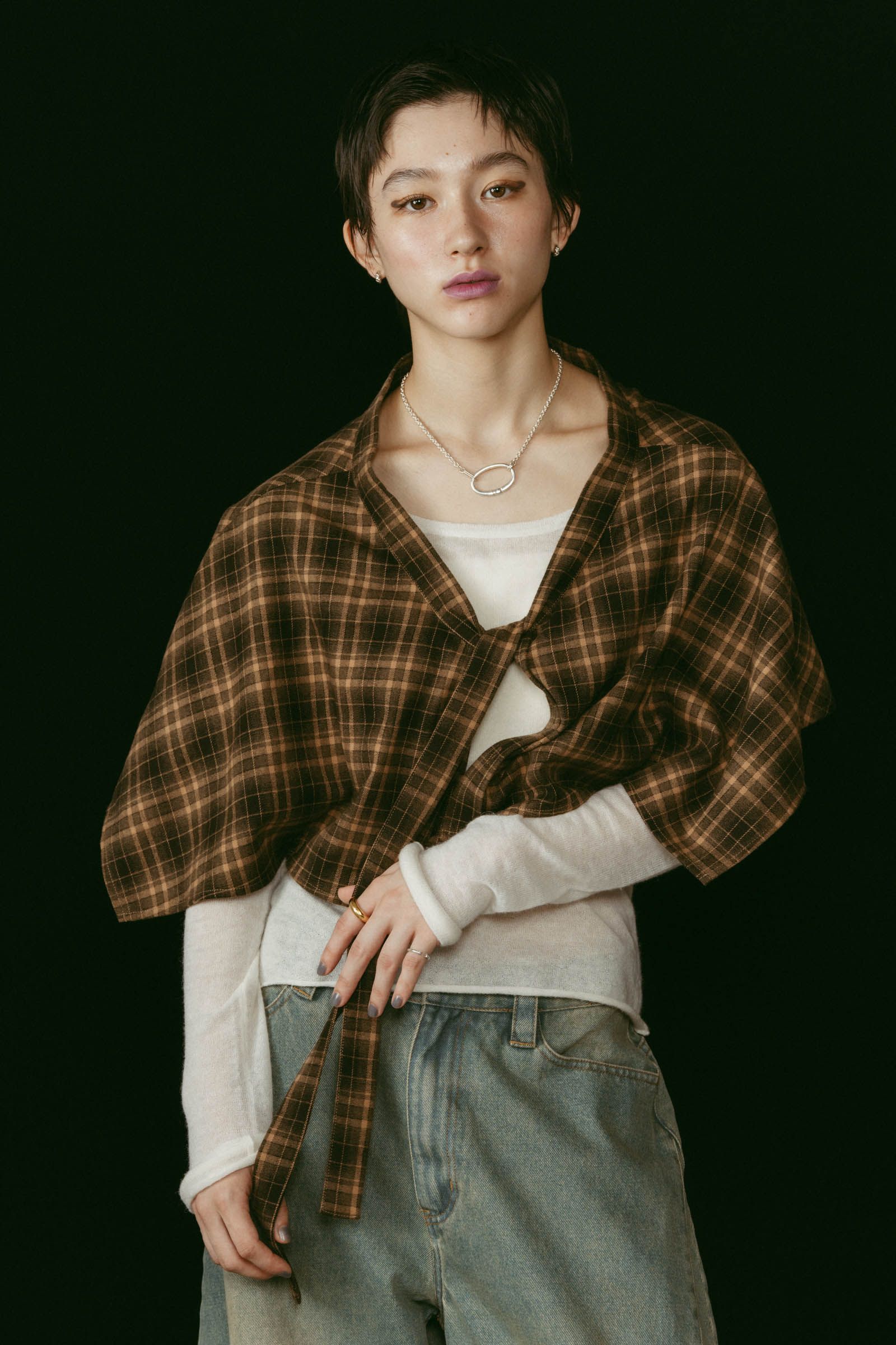 shirt wrap denim pants / シャツ巻き デニム (ブルー) / 25AW