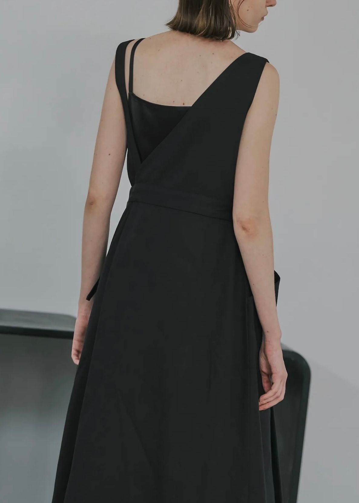 one shoulder twill OP / ワンショルダーツイルワンピース (ブラック) / 25AW