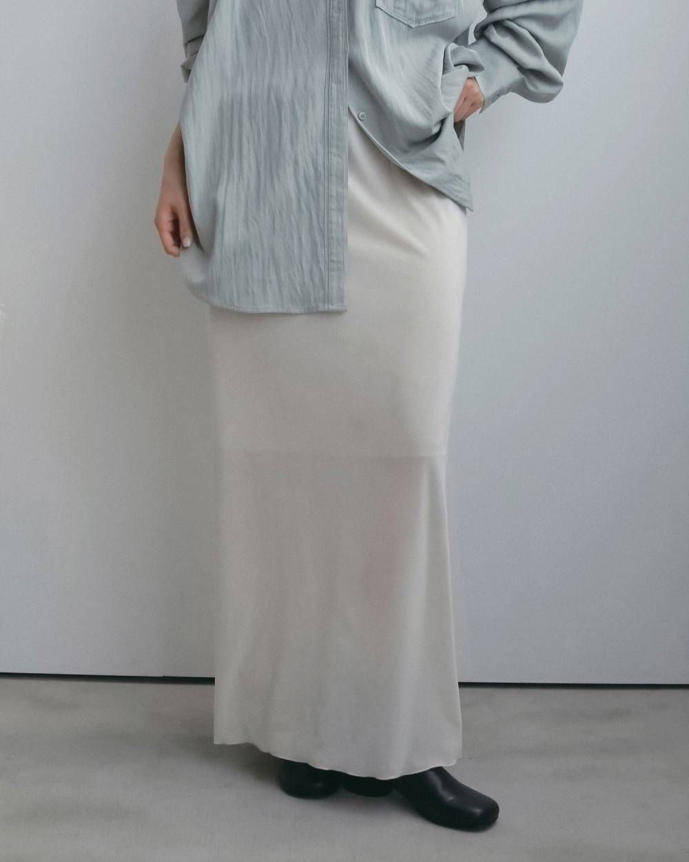 べロアペンシルスカート (アイボリー) Velour Pencil SK (Ivory) / 26AW 【6月29日まで期間限定予約】