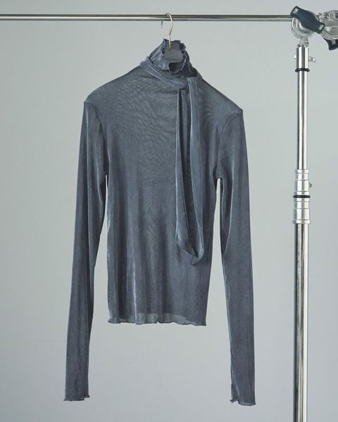 【25AW】Velour Tie Tops / ベロアタイトップス (ブルー)
