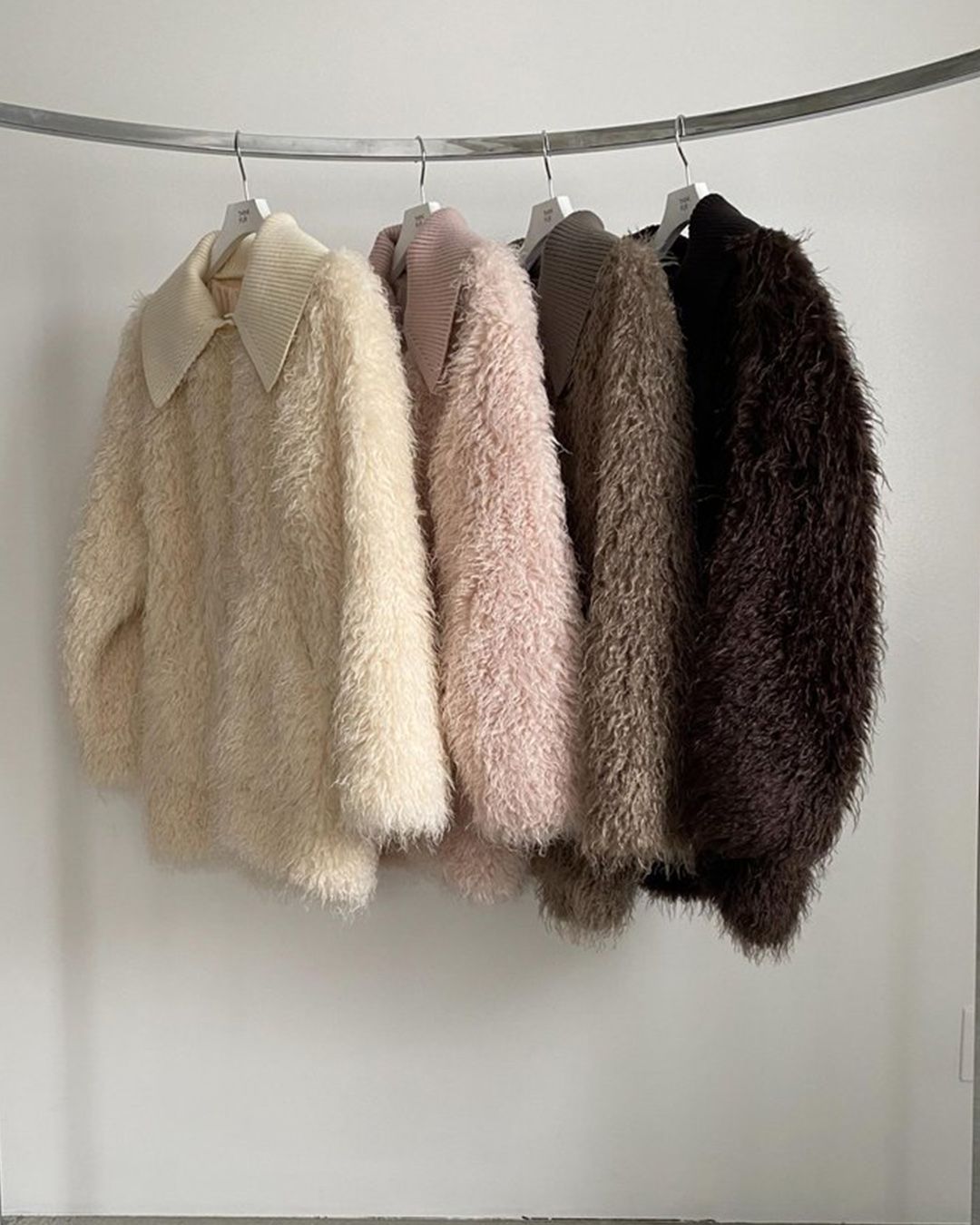 【先行予約】【26TH-06】モヘア調ファーカーディガン (ブラウン) Mohair Like Fur Cardigan (Brown) /  エコファー  /  フェイクファー 【受注期間6/14 23:59まで】