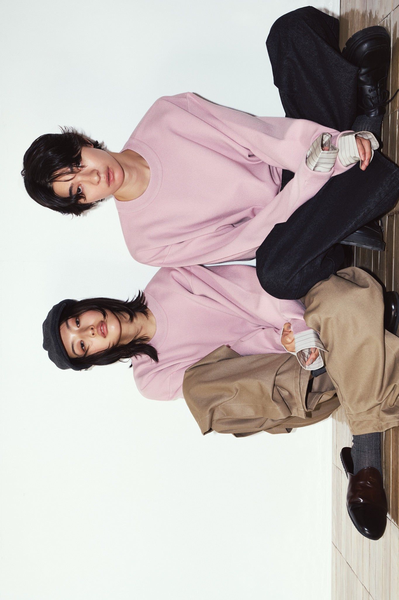 【LADIESサイズ】2ウェイ ノームコア ニット (ピンク) 2way cuffs normcore knit (Pink) / 26AW