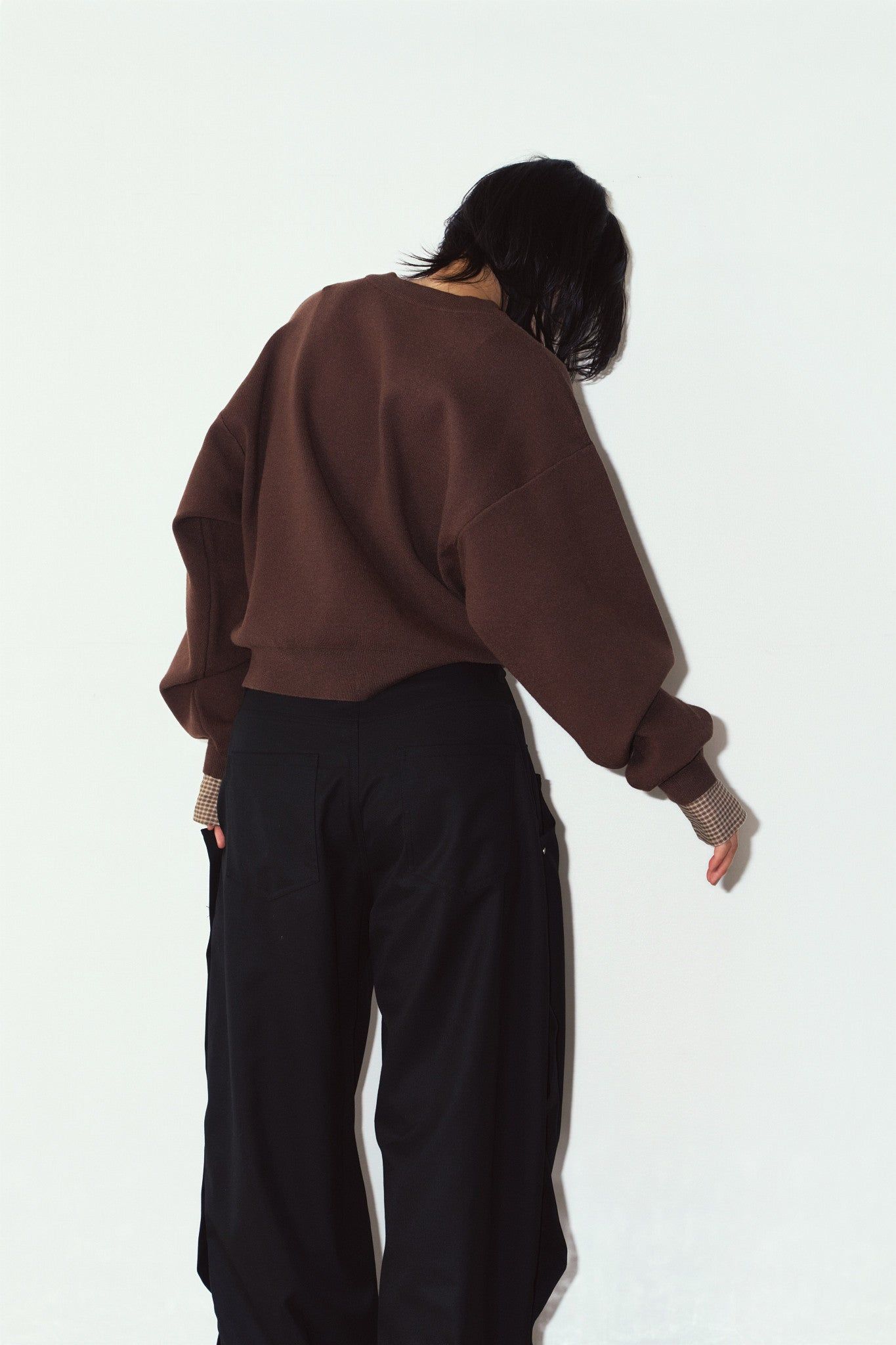 【LADIESサイズ】2ウェイ ノームコア ニット (ブラウン) 2way cuffs normcore knit (Brown) / 26AW