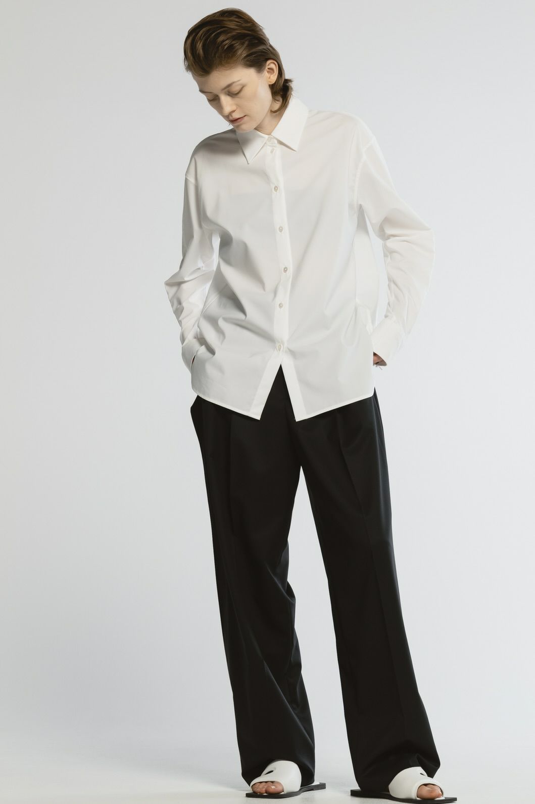【25SS】SUPIMA ZIP SHIRT / ジップスリーブシャツ (ホワイト)
