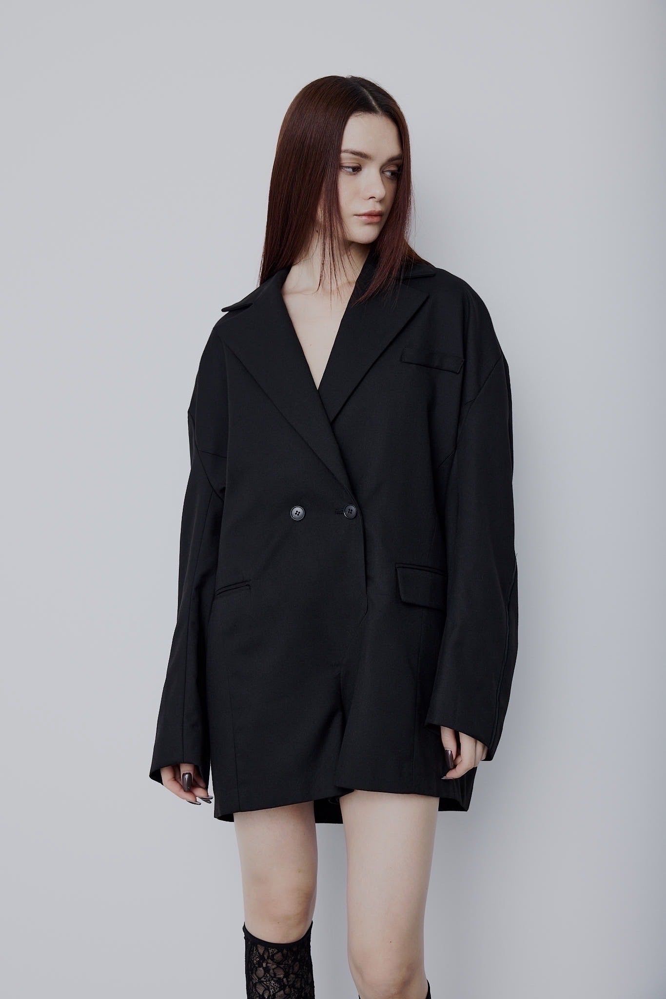 Jacket rompers / ジャケットロンパース (ブラック)