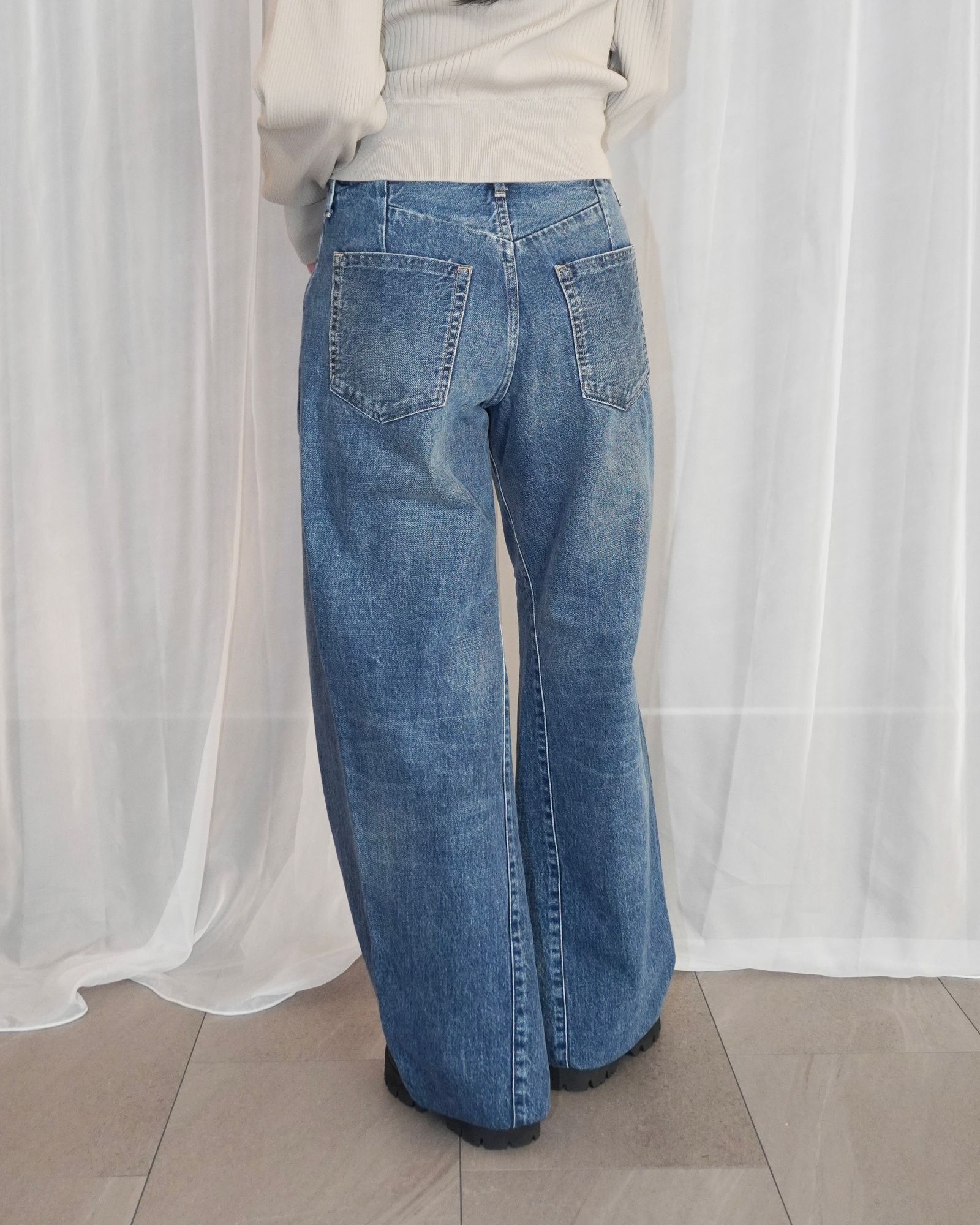 BOY JEAN TROUSERS (Vintage mid blue) / ボーイジーントラウザーデニム (ヴィンテージミディアムブルー) / レディース
