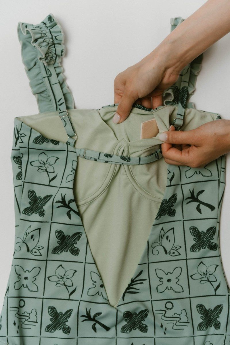 Knuth Marf - 【即日発送】back open flower swim suit / バック