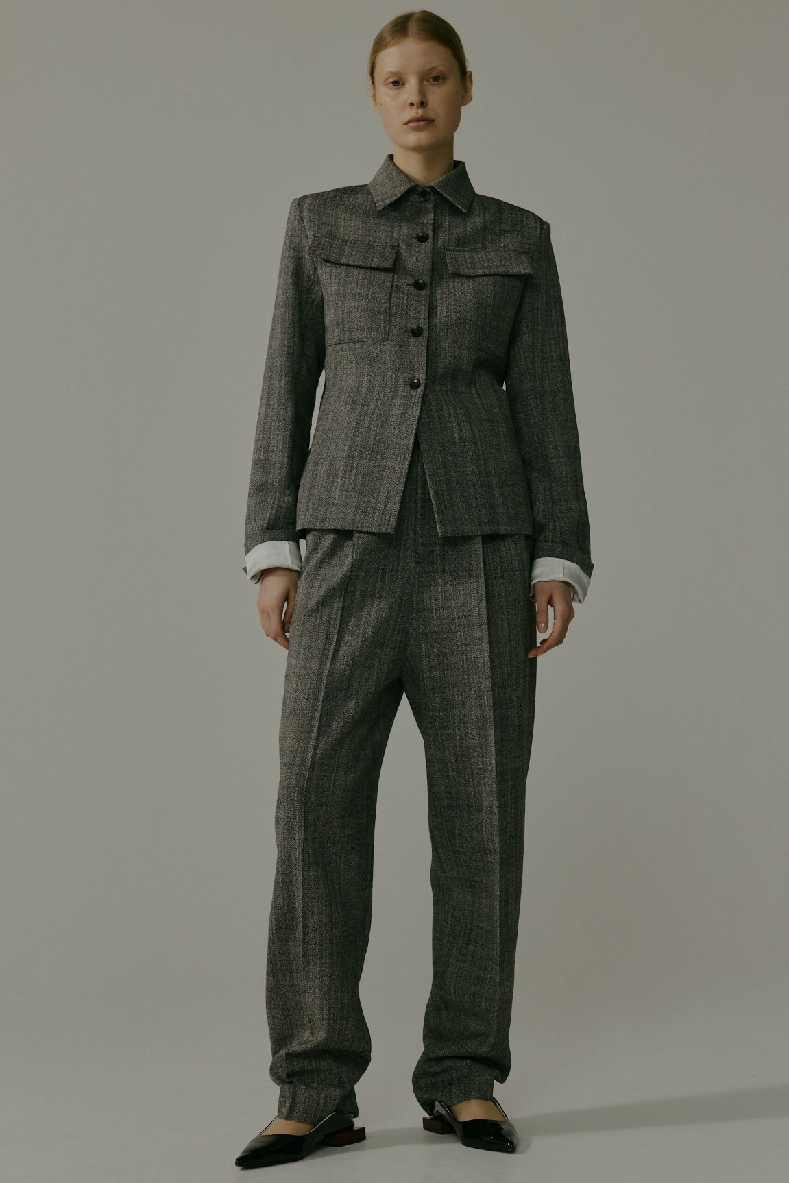 【残り1点】【24AW】WOOL 2TUCK PANTS / ウールツータックパンツ (トップグレー)