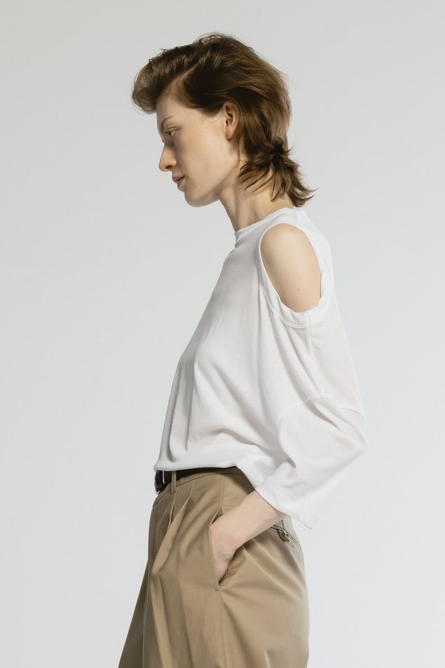 【25SS】SHEF OPEN SHOULDER T-SHIRT / オープンショルダーTシャツ (ホワイト)
