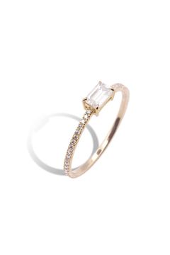 EMERALD MOISSANITE FULL ETERNITY RING SIDE ver / エメラルド モアサナイト フル エタニティ リング サイド バージョン K10/K18 (ピンクゴールド)