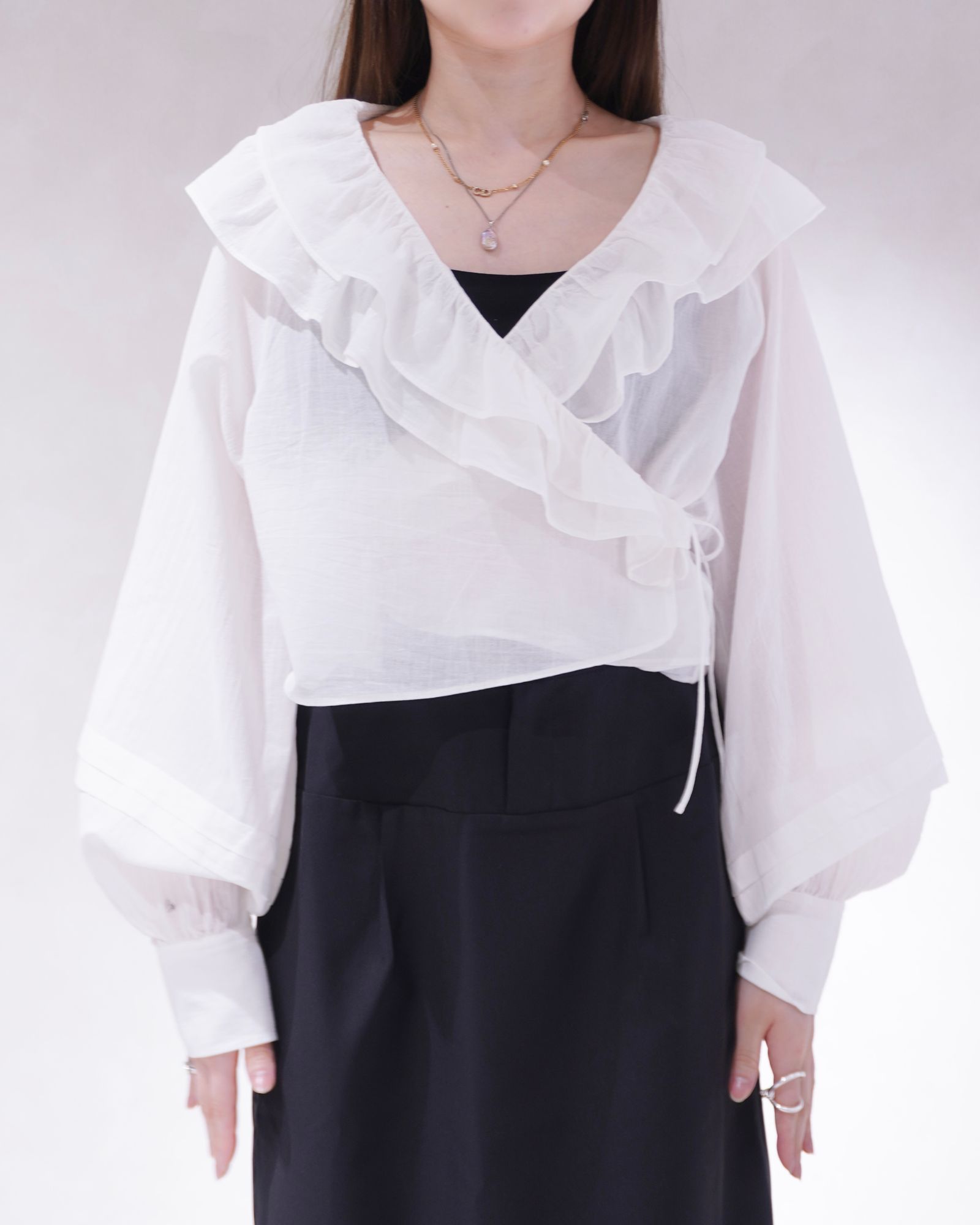 フリルカラー ボレロ (ホワイト) frill collar cachecoeur bolero BL (White) /  26SS