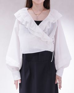 フリルカラー ボレロ (ホワイト) frill collar cachecoeur bolero BL (White) /  26SS