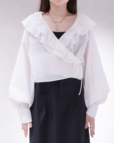 フリルカラー ボレロ (ホワイト) frill collar cachecoeur bolero BL (White) /  26SS