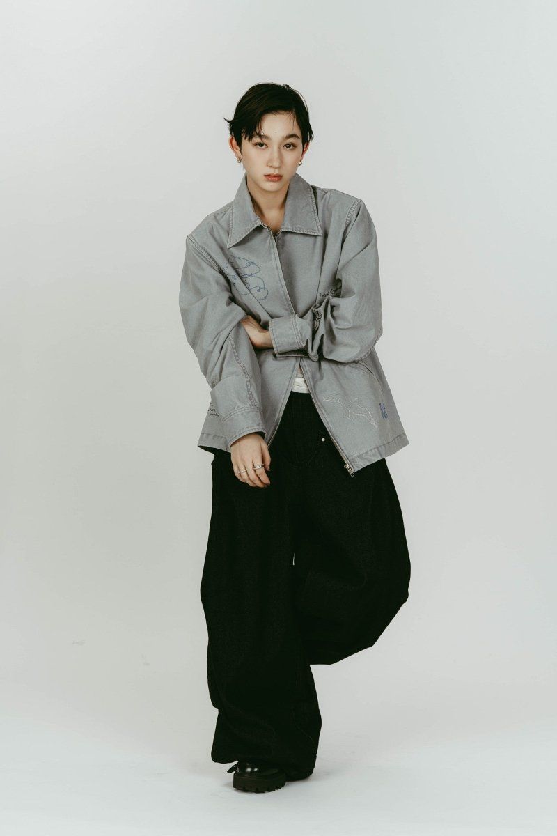 embroidered jacket(unisex) (Blue) / レタリング刺繍 ジャケット (ブルー) / 26SS