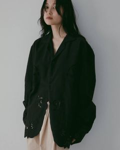 カットワーク オープンカラーシャツ (ブラック) Cutwork Opencollar Shirts (Black) /  26SS
