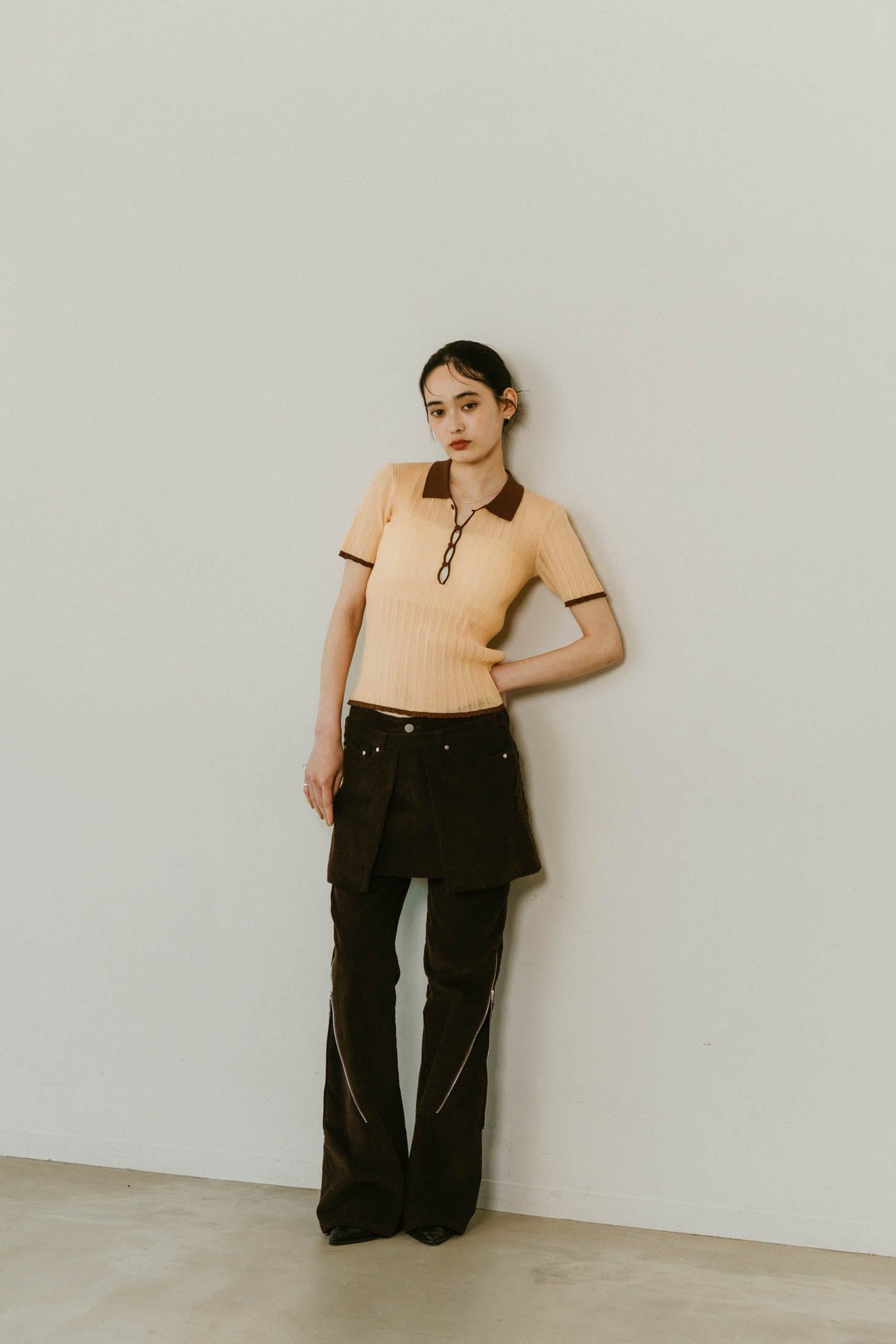 Knuth Marf - sheer polo knit / シアーニットポロシャツ