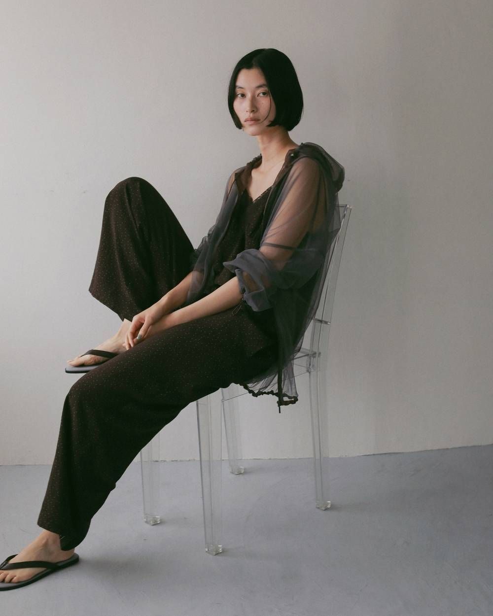 ドットジャガード コンビネーション (ブラウン) Dot Jacquard Combinaison (Brown) / 27SS
