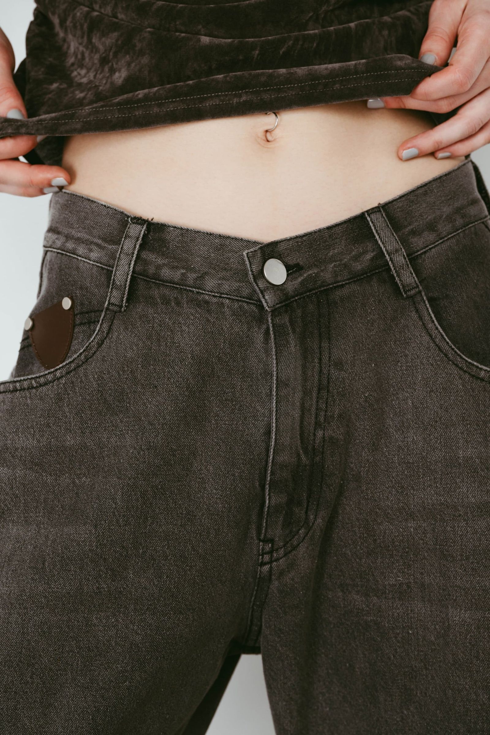 ワイドベルボトムデニムパンツ (グレー) wide bell-bottom denim pants (Gray) /  26SS