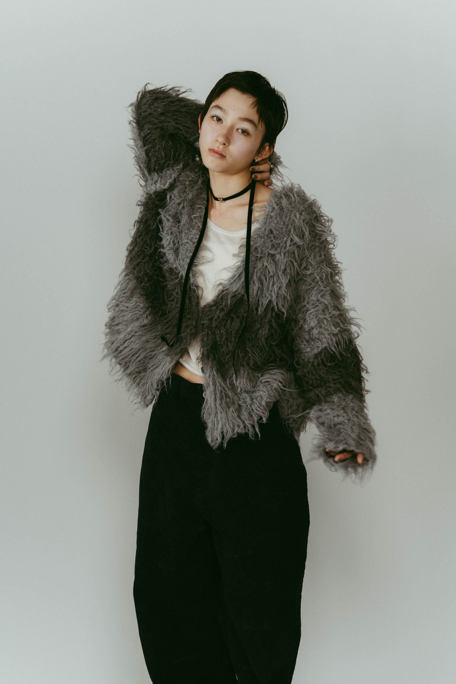 shaggy cardigan / シャギーカーディガン (グレー) / 25AW