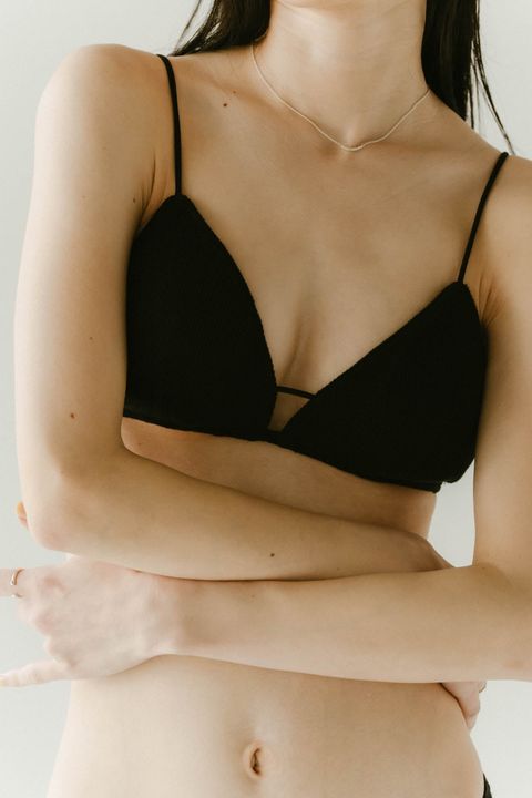 【KnuthMarf × PALM】knit triangle bra / ニットトライアングルブラ (ブラック) / 25SS / インナー