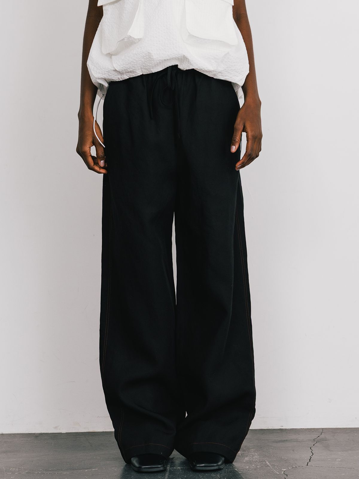 【25SS】TENCEL STITCH PANTS / テンセルステッチパンツ (ブラック)